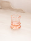 Vintage Small Pink Glass Scalloped Toothpick Holder