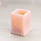 Vintage Small Pink Milk Glass Cameo Toothpick or Match Holder