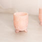 Vintage Small Pink Milk Glass Croesus 3-Toed Toothpick Holder
