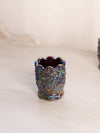 Vintage Small Purple Carnival Glass Daisy & Button Toothpick Holder