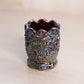 Vintage Small Purple Carnival Glass Daisy & Button Toothpick Holder