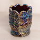 Vintage Small Purple Carnival Glass Daisy & Button Toothpick Holder