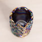 Vintage Small Purple Carnival Glass Daisy & Button Toothpick Holder