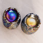 Vintage Small Purple Carnival Glass Daisy & Button Toothpick Holder