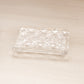 Vintage Small Rectangular Clear Glass and Gold Tone Metal Lidded Dish