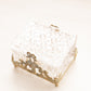 Vintage Small Rectangular Clear Glass and Gold Tone Metal Lidded Dish