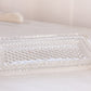 Vintage Small Rectangular Clear Glass Tray with Diamond Designs