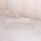 Vintage Small Rectangular Clear Glass Tray with Diamond Designs
