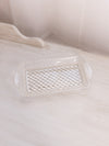 Vintage Small Rectangular Clear Glass Tray with Diamond Designs