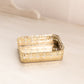 Vintage Small Rectangular Gold Tone Mirror Tray with Fancy Designs