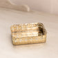 Vintage Small Rectangular Gold Tone Mirror Tray with Fancy Designs