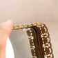 Vintage Small Rectangular Gold Tone Mirror Tray with Fancy Designs