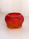 Vintage Small Red Amberina Glass Glass English Hobnail Bowl (Glows)