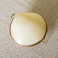 Vintage Small Shell Hinge Lid Trinket Box with Gold Metal Details