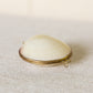 Vintage Small Shell Hinge Lid Trinket Box with Gold Metal Details
