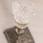 Vintage Small Silver Tone Metal and Clear Glass Candlestick