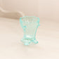 Vintage Small Teal Glass Toothpick Holder with Drape Designs