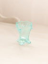 Vintage Small Teal Glass Toothpick Holder with Drape Designs