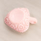 Vintage Small Triangular Pink Milk Glass Nappy with Sawtooth Edge