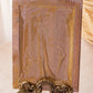 Vintage Small Vertical Floral Painting in Orange Vase