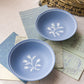Vintage Small Wales Blue & White Ceramic Tulip Bowls (Set of 2)
