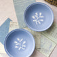 Vintage Small Wales Blue & White Ceramic Tulip Bowls (Set of 2)