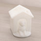 Vintage Small White Milk Glass Dog in Doghouse Toothpick Holder