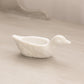 Vintage Small White Milk Glass Duck Toothpick Holder Dish