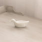 Vintage Small White Milk Glass Duck Toothpick Holder Dish
