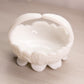 Vintage Small White Milk Glass Glass Handled Floral Basket Dish