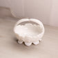 Vintage Small White Milk Glass Glass Handled Floral Basket Dish