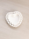 Vintage Small White Milk Glass Heart Shaped Trinket Dish