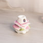 Vintage Small White Milk Glass Rose and Lattice Floral Candleholder
