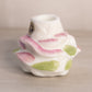 Vintage Small White Milk Glass Rose and Lattice Floral Candleholder
