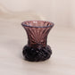Vintage Small Purple Amethyst Glass Diamond Accent Toothpick Holder