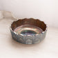 Vintage Sowerby Circular Blue Carnival Flora Float Glass Bowl