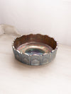 Vintage Sowerby Circular Blue Carnival Flora Float Glass Bowl