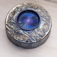 Vintage Sowerby Circular Blue Carnival Flora Float Glass Bowl