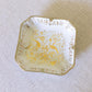 Vintage Square White Ceramic Bowl with Metal Details