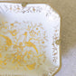 Vintage Square White Ceramic Bowl with Metal Details