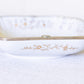 Vintage Square White Ceramic Bowl with Metal Details