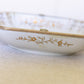 Vintage Square White Ceramic Bowl with Metal Details