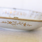 Vintage Square White Ceramic Bowl with Metal Details