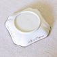 Vintage Square White Ceramic Bowl with Metal Details