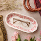 Vintage Syracuse China Restaurant Ware Red Transferware Oval Dish