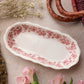 Vintage Syracuse China Restaurant Ware Red Transferware Oval Dish