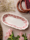 Vintage Syracuse China Restaurant Ware Red Transferware Oval Dish