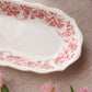Vintage Syracuse China Restaurant Ware Red Transferware Oval Dish