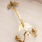 Vintage Brass Adjustable Double Candleholder Art Holder Wall Sconce