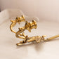 Vintage Brass Adjustable Double Candleholder Art Holder Wall Sconce